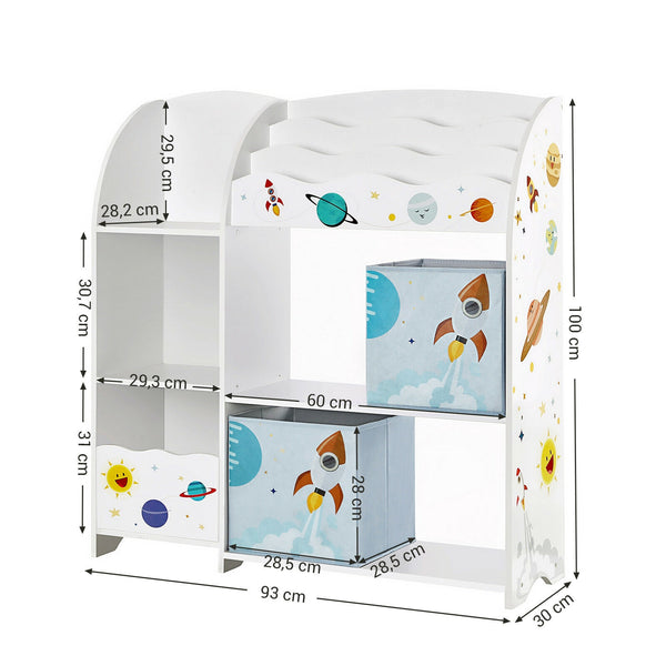 Scaffale portagiochi bianco per cameretta bambini TINO