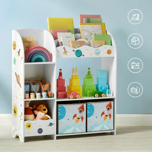 Scaffale portagiochi bianco per cameretta bambini TINO
