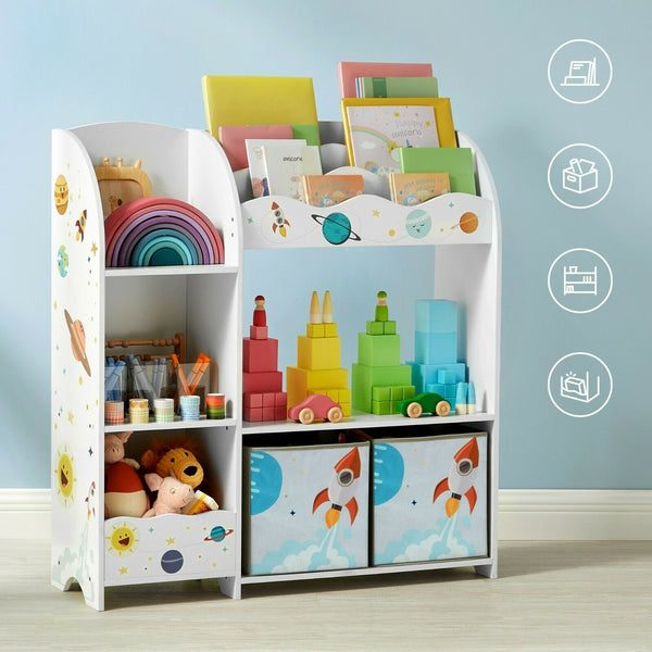 Scaffale portagiochi bianco per cameretta bambini TINO