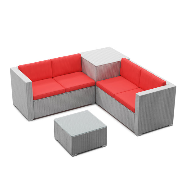 Kissen für Rattanlounge SAN MARINO rot
