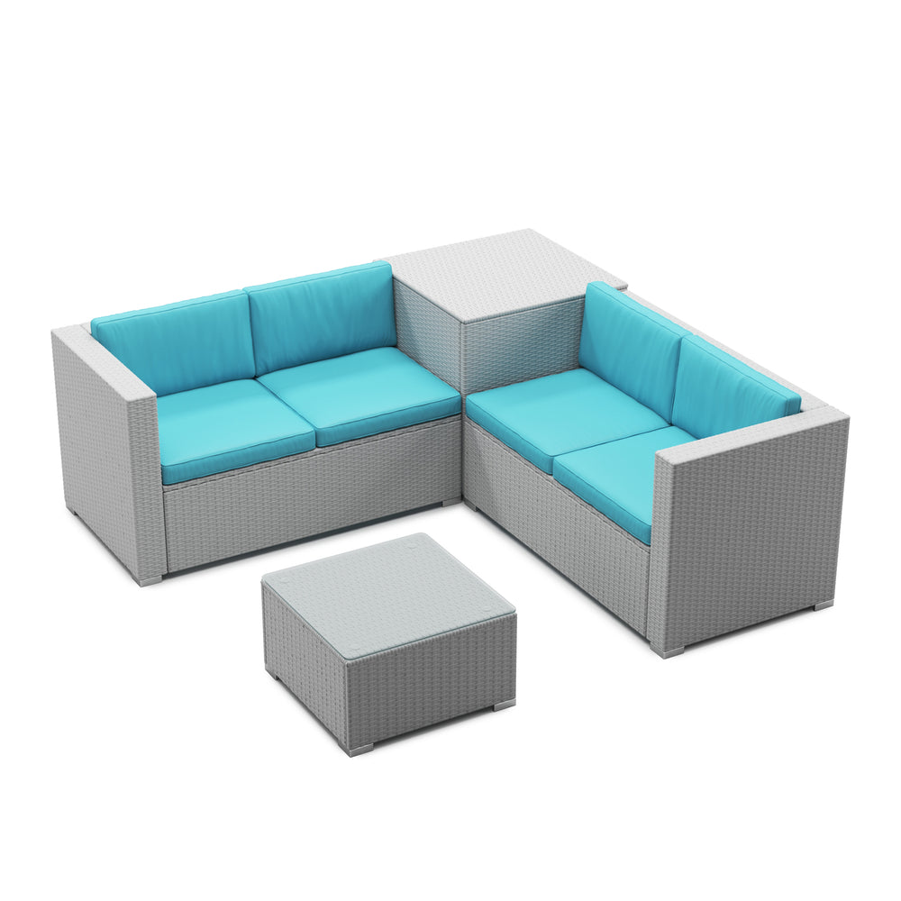 Cushions for rattan lounge SAN MARINO turquoise