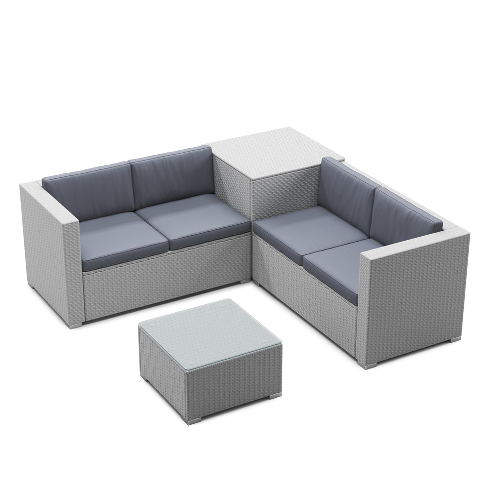 Housses de coussin pour salon en rotin SAN MARINO anthracite