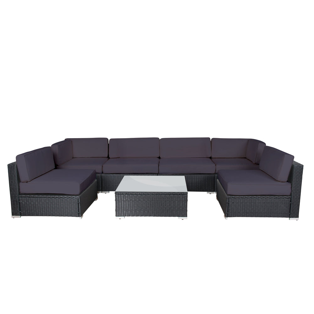 Housses de coussins pour canapé en rotin Sydney anthracite