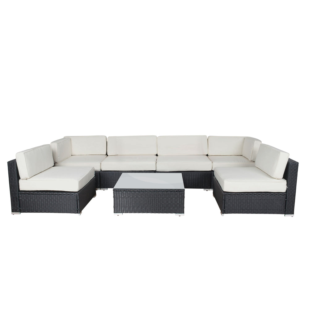 Housses de coussin pour salon en rotin beige Sydney