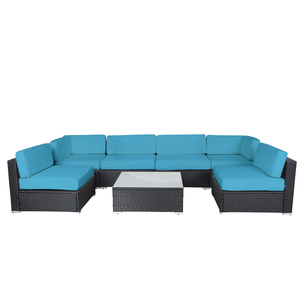 Housses de coussins, canapé en rotin, turquoise Sydney