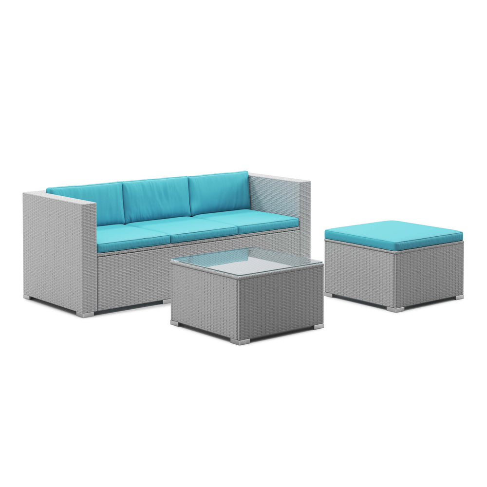 Housse de coussin pour canapé en rotin NIZZA turquoise