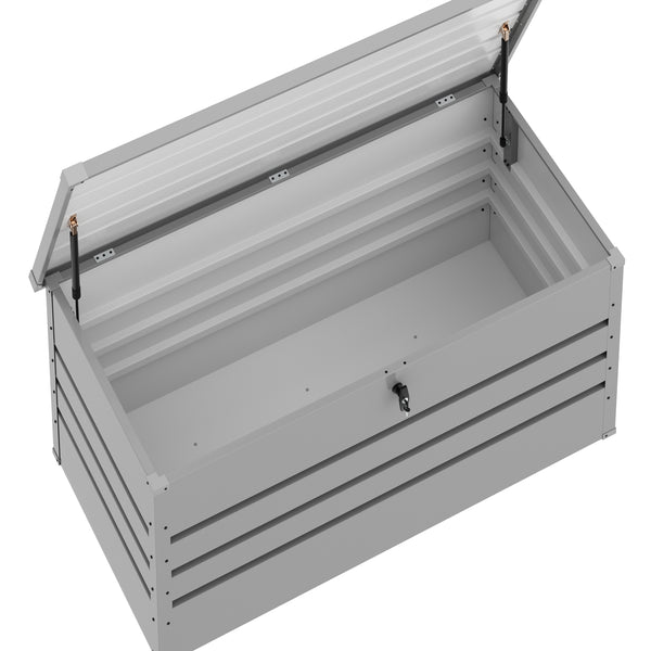 Gartenbox wasserdicht MONACO 132 x 62 x 64 cm 400L hellgrau