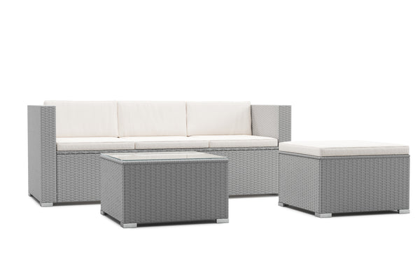 Kissenset für Rattanlounge NIZZA beige