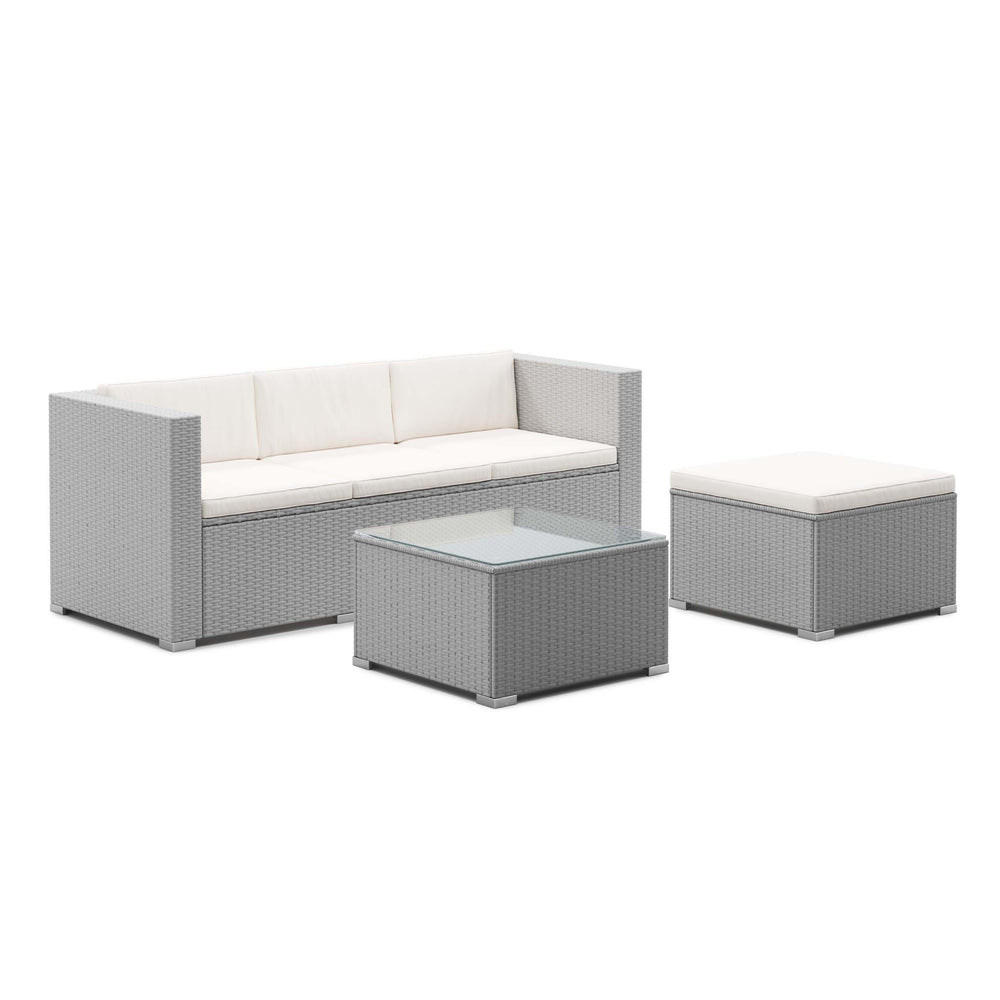Ensemble de coussins pour salon de jardin en rotin NIZZA beige