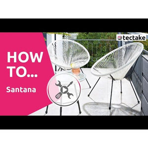 2 Gartenstühle Santana mit Tisch weiss