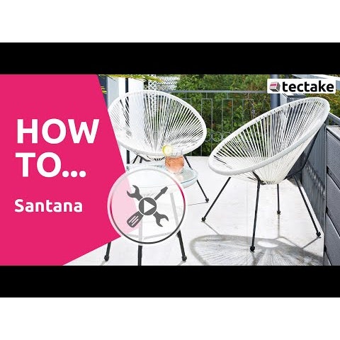 2 Gartenstühle Santana mit Tisch weiss