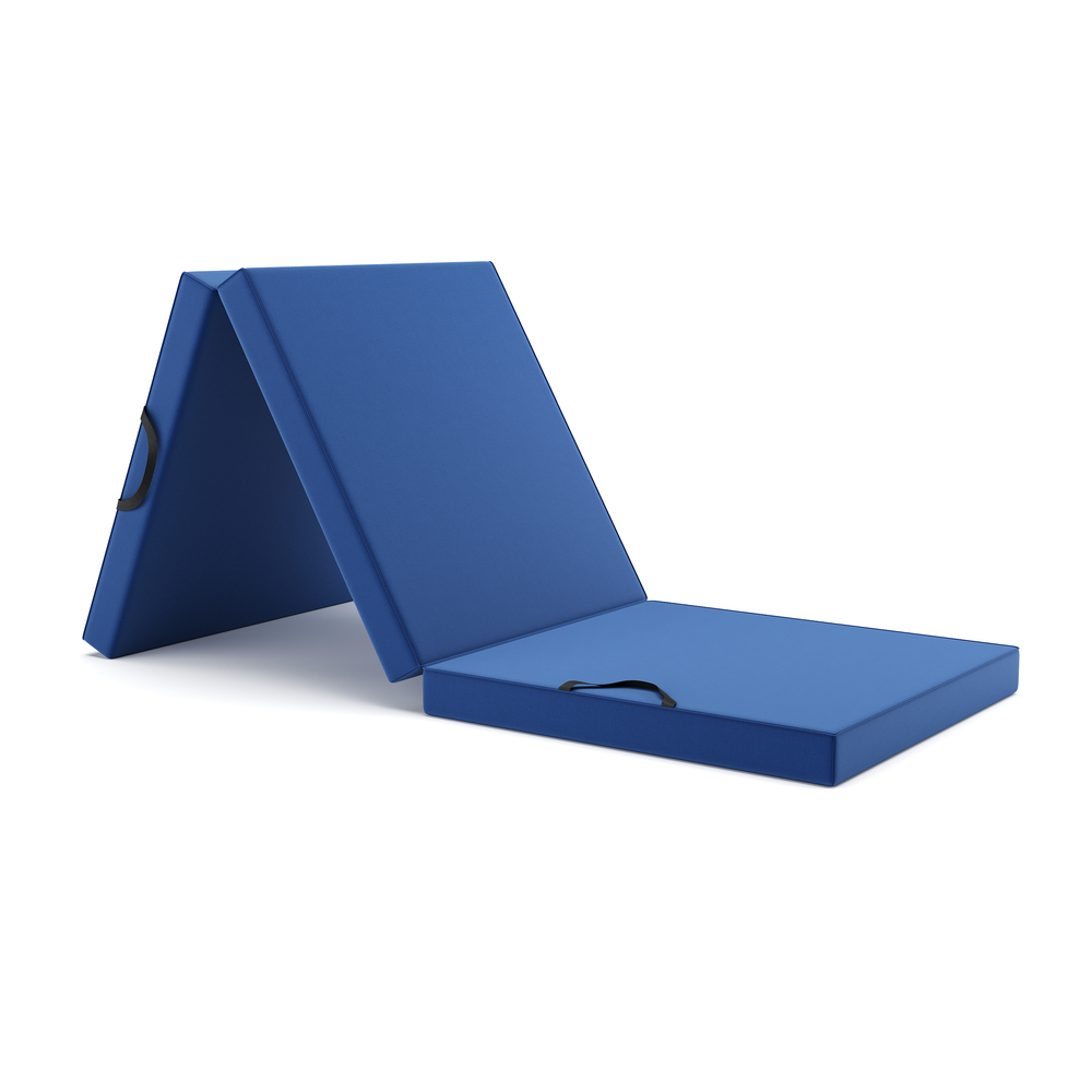 matelas pliant bleu
