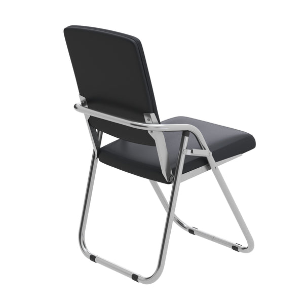 Folding chair leather MOZART set of 4 black