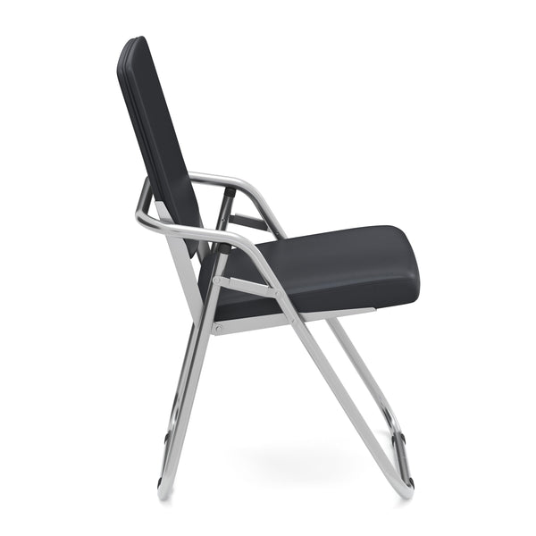 Folding chair leather MOZART set of 4 black