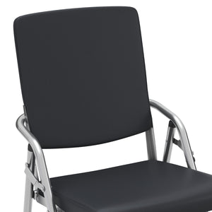 Folding chair leather MOZART set of 4 black