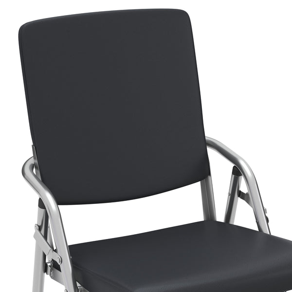 Folding chair leather MOZART set of 4 black