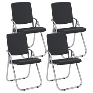 Folding chair leather MOZART set of 4 black