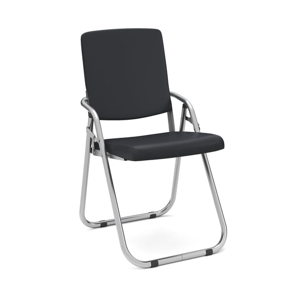 Folding chair leather MOZART set of 4 black