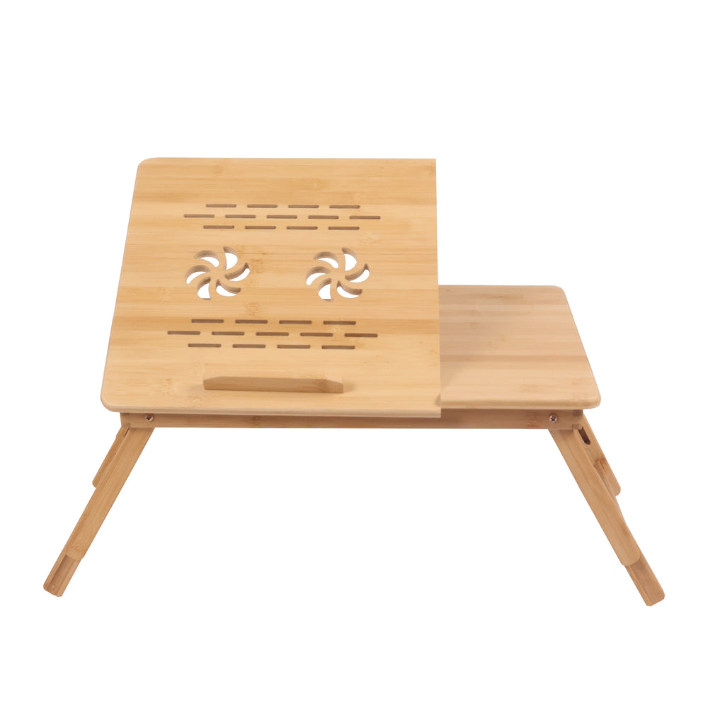 Tavolo pieghevole, supporto per laptop, naturale