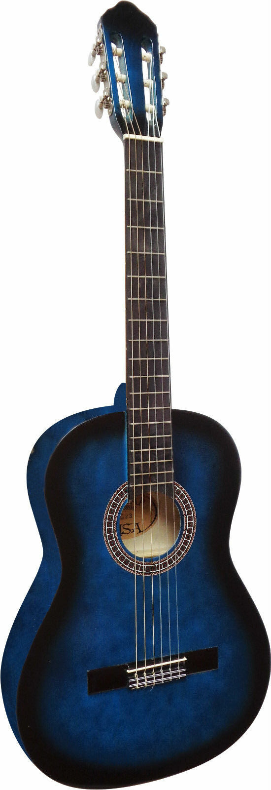Klassische Gitarre 4/4 blau schattiert
