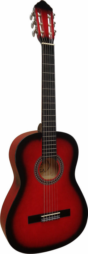 Klassische Gitarre 4/4 rot schattiert