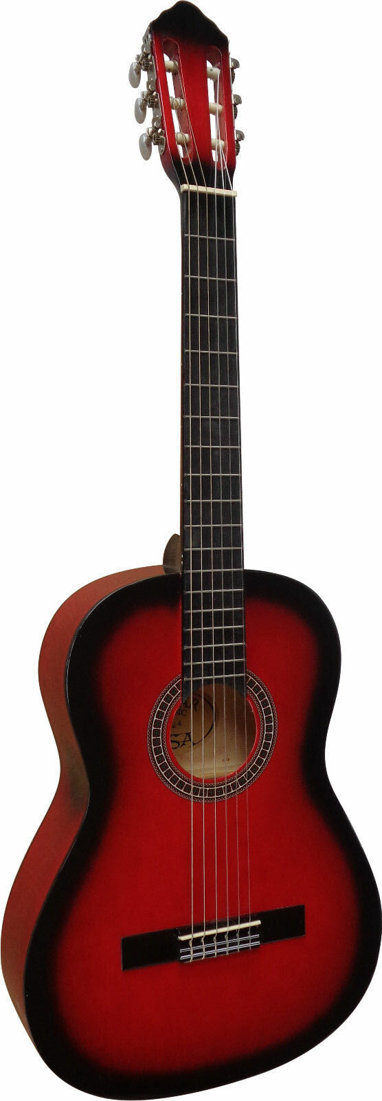Klassische Gitarre 4/4 rot schattiert