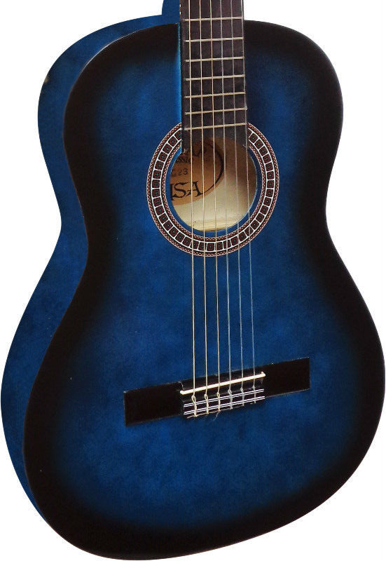 Klassische Gitarre 4/4 blau schattiert