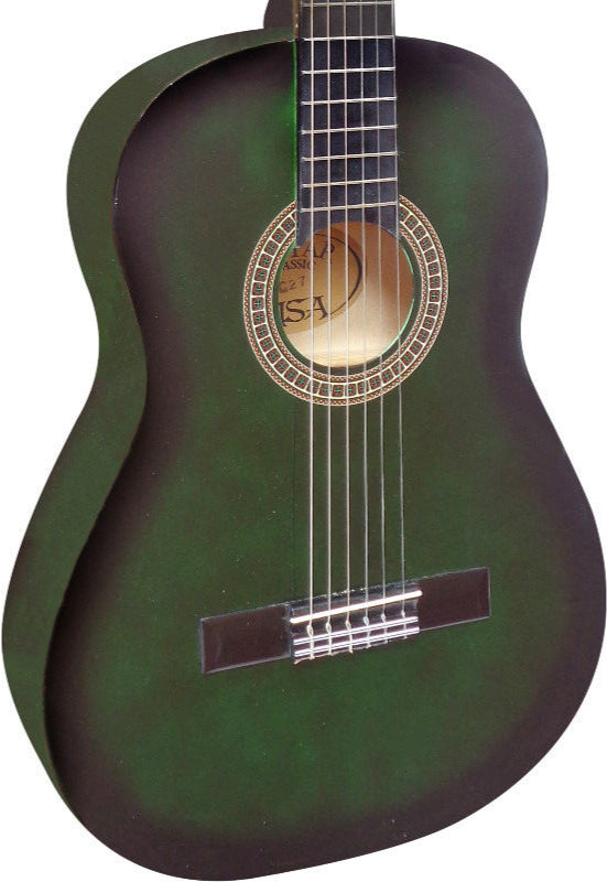 Klassische Gitarre 4/4 grün schattiert