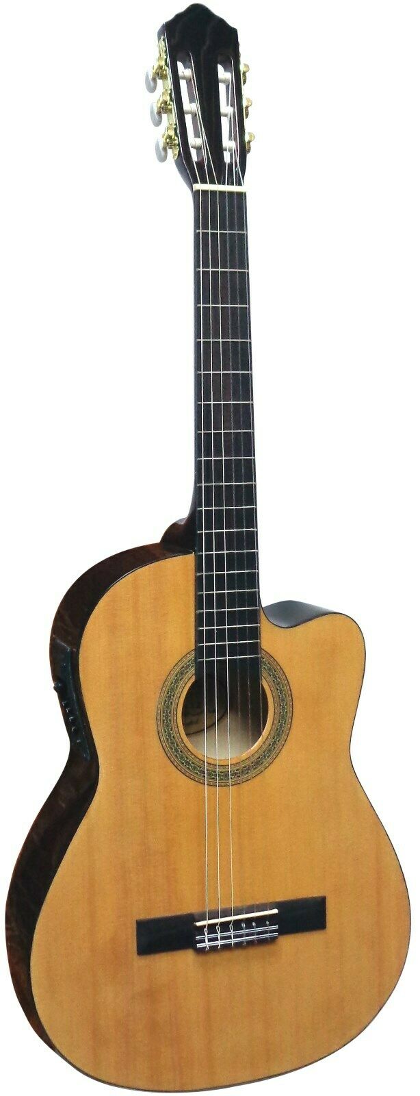 Chitarra classica con pickup, equalizzatore a 4 bande - Spalla mancante, finitura naturale