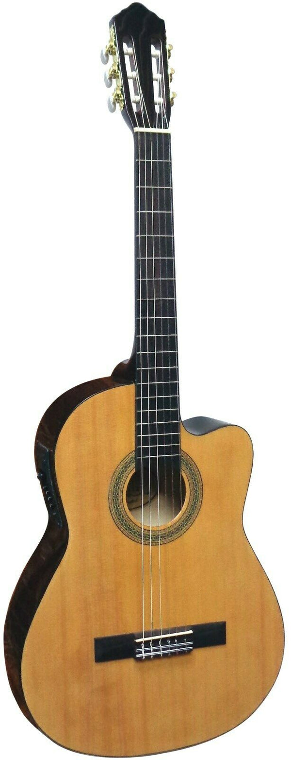 Klassische Gitarre mit Tonabnehmer 4 Band EQ - Cutaway Natur