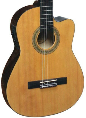 Klassische Gitarre mit Tonabnehmer 4 Band EQ - Cutaway Natur