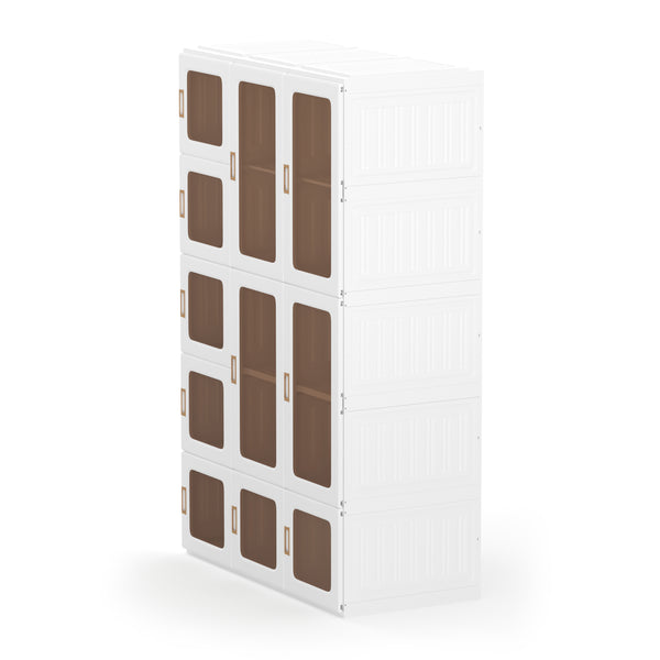 Kleiderschrank modular faltbar 104 x 168 cm weiss