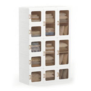 Kleiderschrank modular faltbar 104 x 168 cm weiss