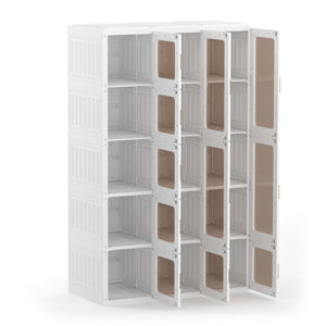 Kleiderschrank modular faltbar 104 x 168 cm weiss
