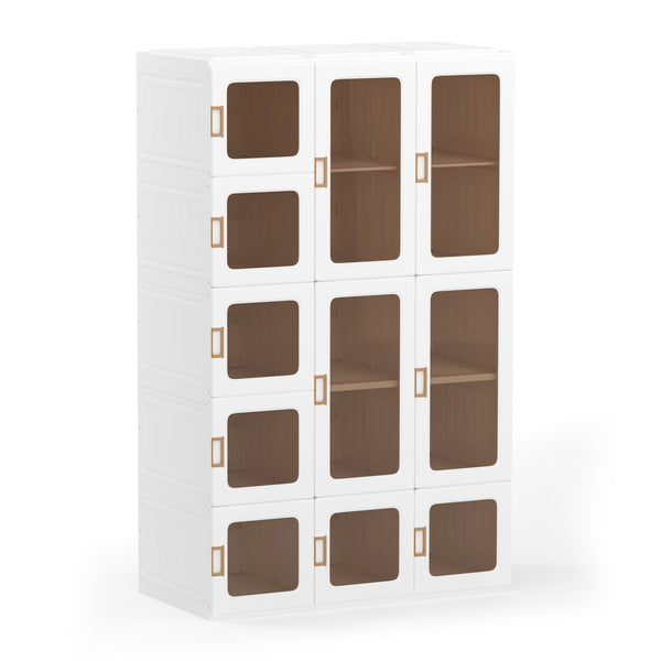 Kleiderschrank modular faltbar 104 x 168 cm weiss
