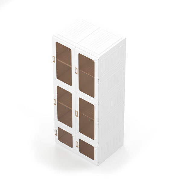 Kleiderschrank modular faltbar 69 x 168 cm weiss