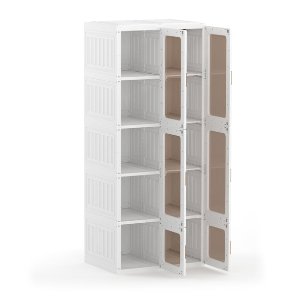 Kleiderschrank modular faltbar 69 x 168 cm weiss
