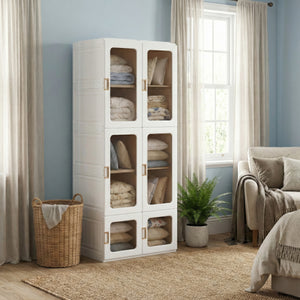 Kleiderschrank modular faltbar 69 x 168 cm weiss