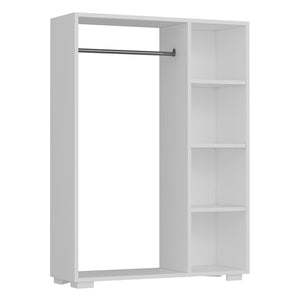 Kleiderschrank Nesbyen mit 4 Ablagen weiss