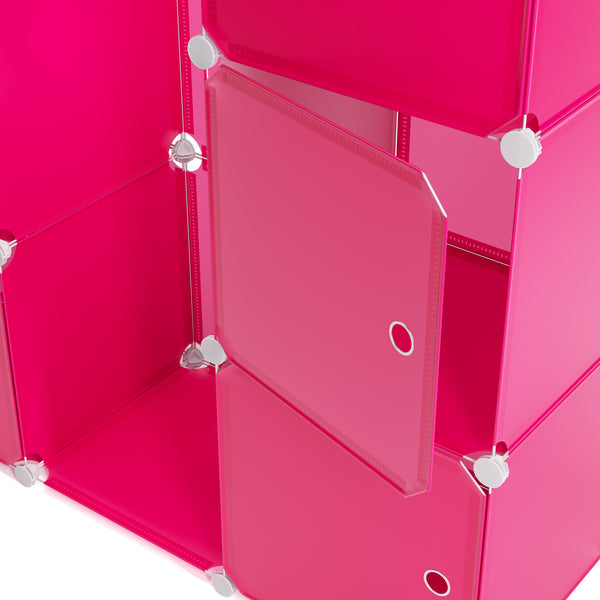 Kleiderschrank Steckregal pink