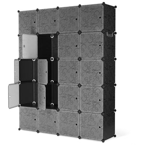 Kleiderschrank Steckregal schwarz / weiss 20 Boxen