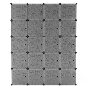 Kleiderschrank Steckregal schwarz / weiss 20 Boxen
