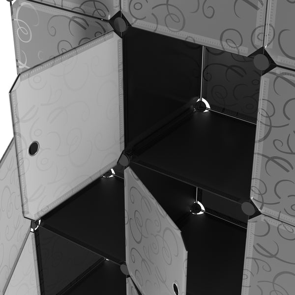 Kleiderschrank Steckregal schwarz / weiss 20 Boxen