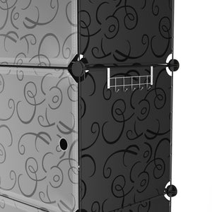 Kleiderschrank Steckregal schwarz / weiss 20 Boxen