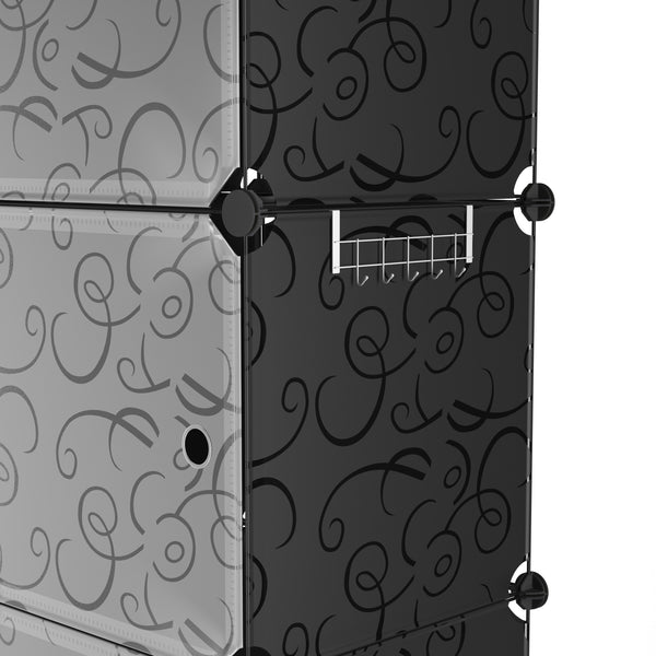 Kleiderschrank Steckregal schwarz / weiss 20 Boxen