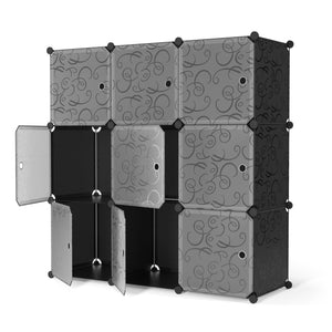 Kleiderschrank Steckregal schwarz / weiss 9 Boxen