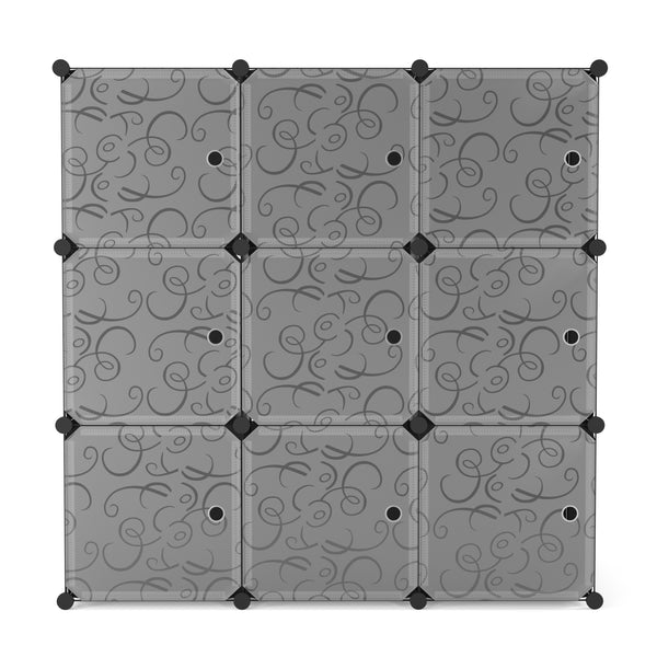 Kleiderschrank Steckregal schwarz / weiss 9 Boxen