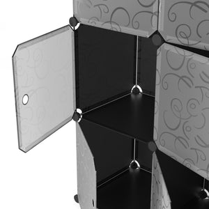 Kleiderschrank Steckregal schwarz / weiss 9 Boxen