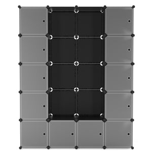 Kleiderschrank Steckregal schwarz / transparent 20 Boxen
