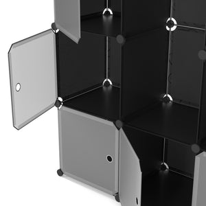Kleiderschrank Steckregal schwarz / transparent 20 Boxen